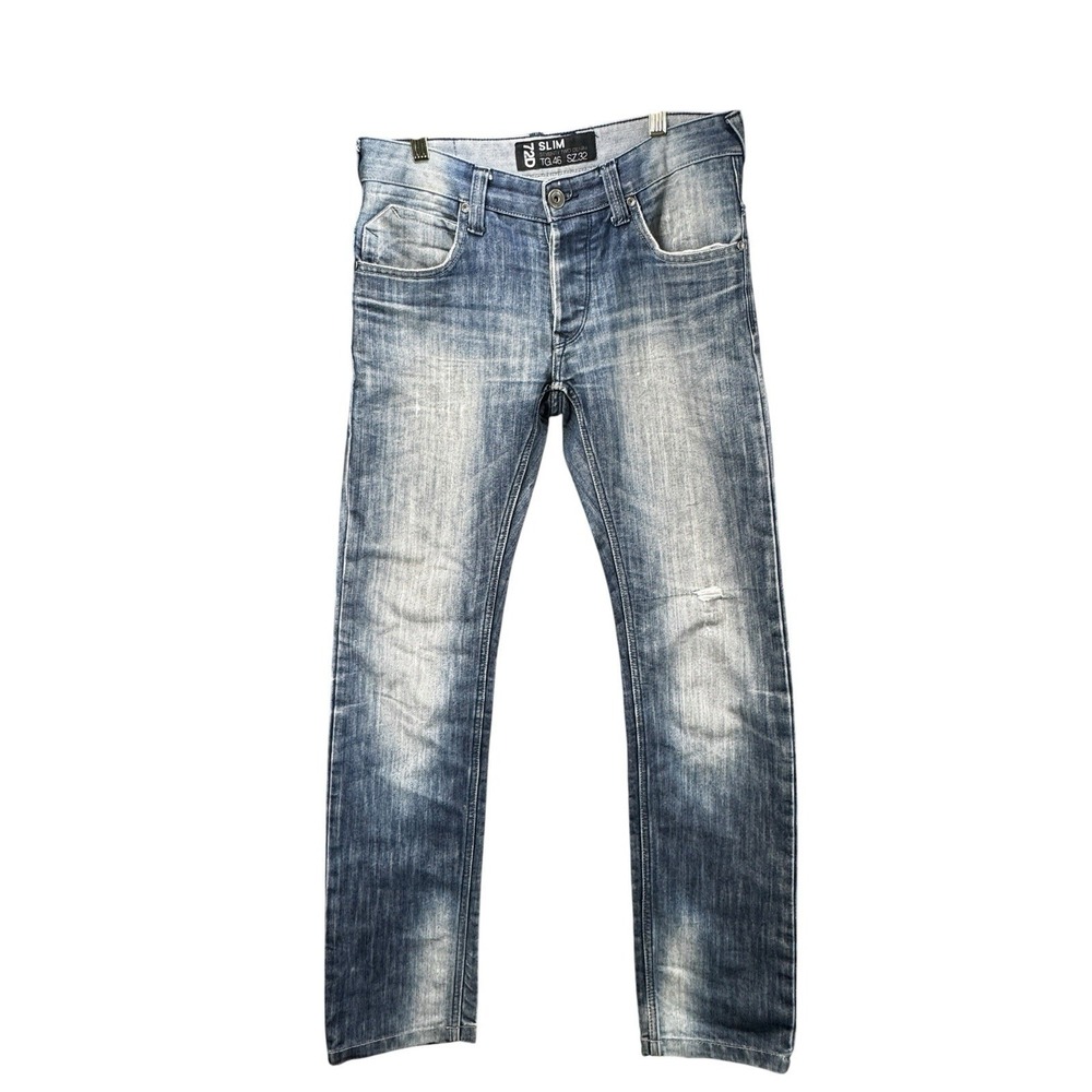 72D Seventy Two Denim Slim Fit Jeans Mens 31 x 32 Medium Wash Distressed